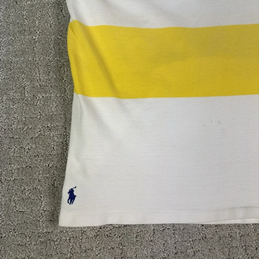 Vintage 90s Ralph Lauren Polo Yellow stripped The Big Shirt size large 100% Cott